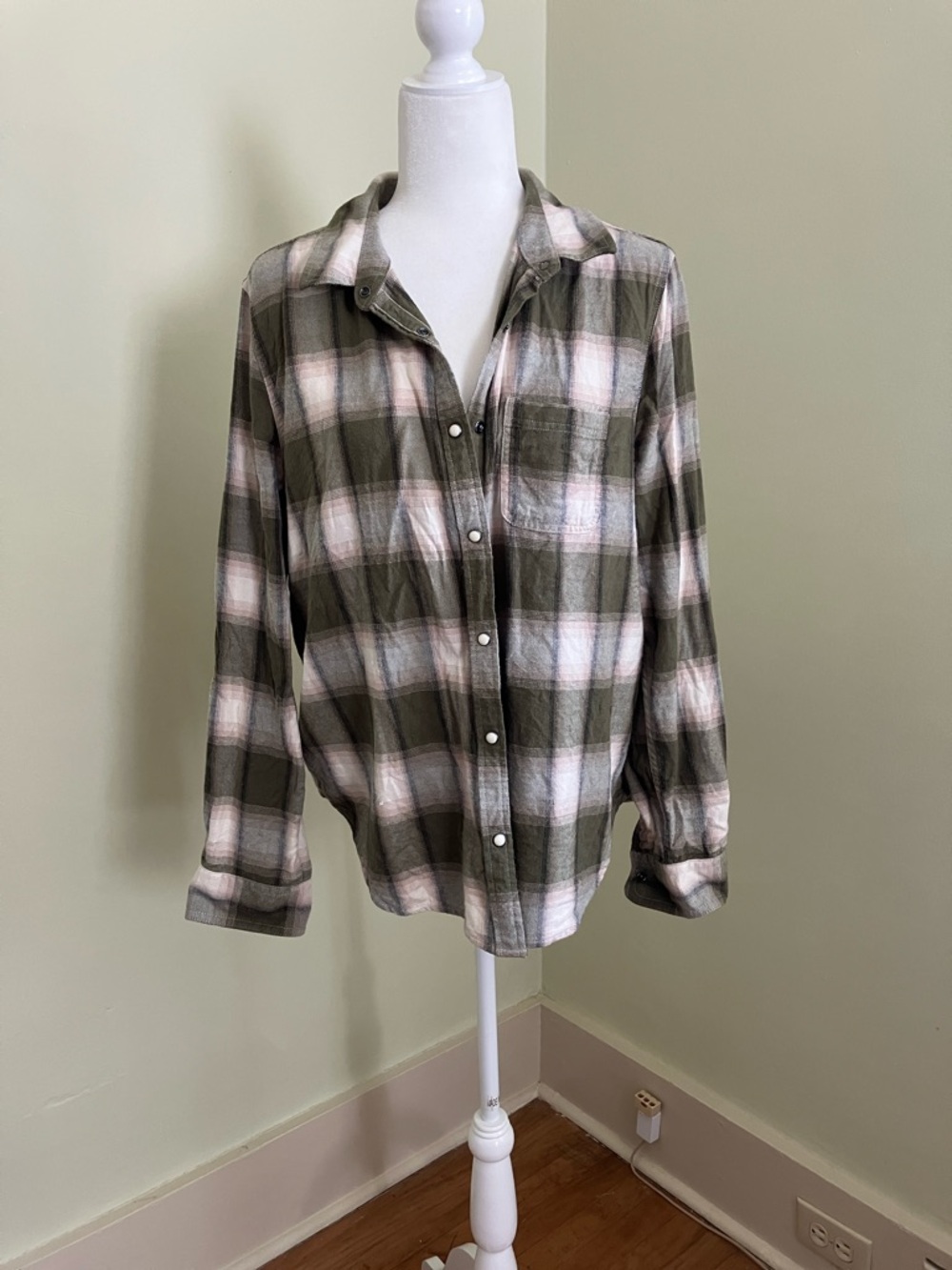 Flag & Anthem Green Plaid Button Down